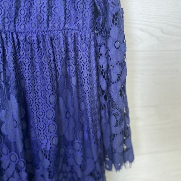 Lane Bryant Blue Lace Feminine Party Holiday Dress with Bell Sleeves Size 16 - Picture 6 of 16